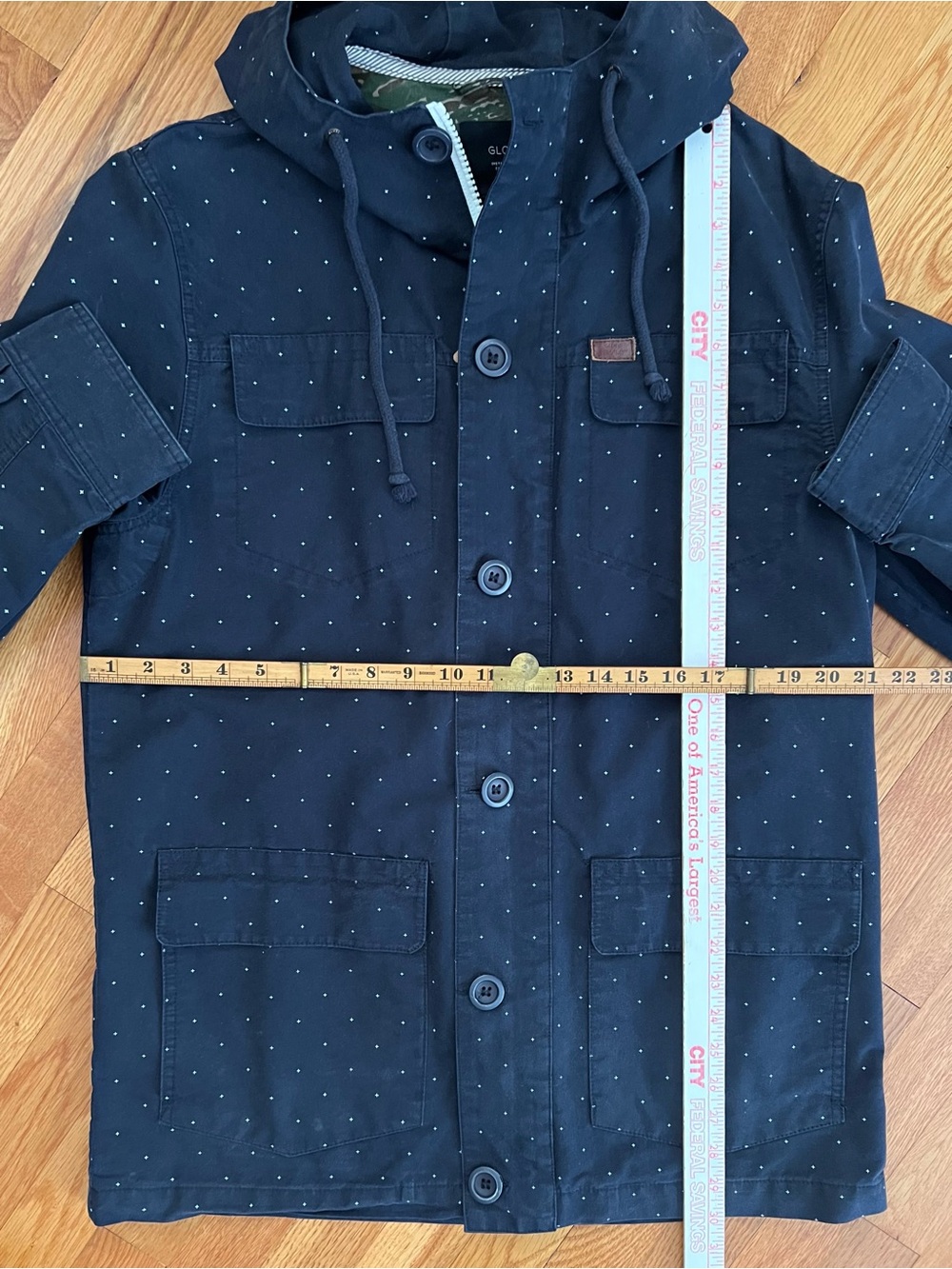 Men's Utility Cargo Skater Streetwear Navy Blue Hooded Jacket {L) EUC - Picture 6 of 10